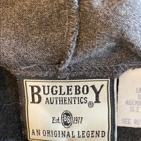 Bugle Boy Gray Hoodie with Navy Stripes - Picture 2 of 4